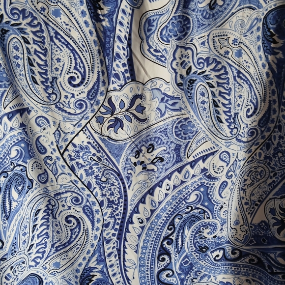 NWT Unique spectrum blue and white black blouse tassle tie 1X - Picture 12 of 12